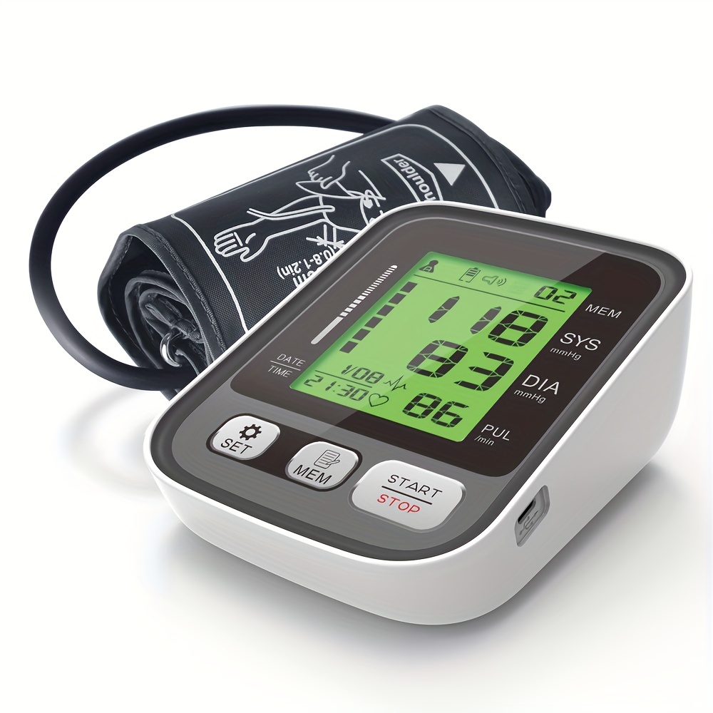 Automatic Electronic Sphygmomanometer, Household Blood Pressure Monitor,  With Large Size Cuff, Large LCD Sphygmomanometer