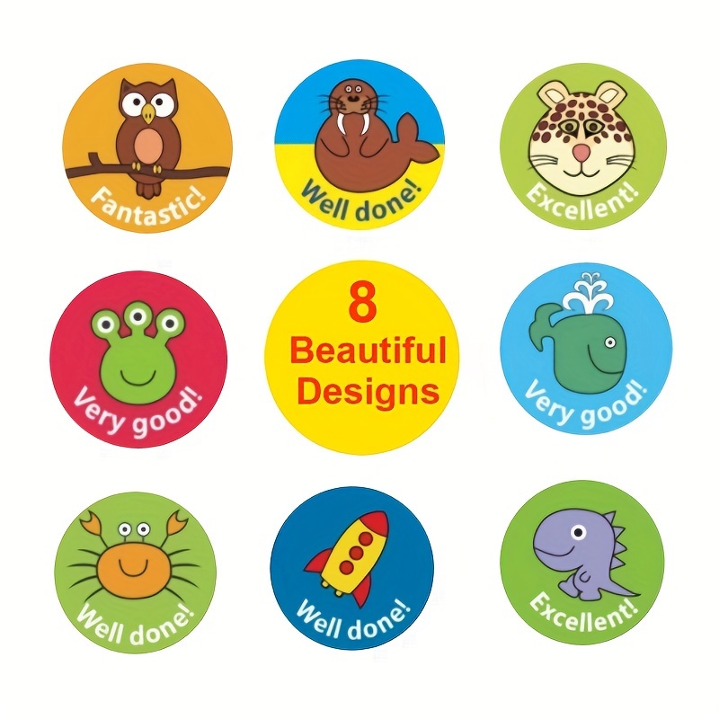  Pegatinas de recompensa para niños, 48 bonitos diseños para  profesores, aulas y padres : Productos de Oficina