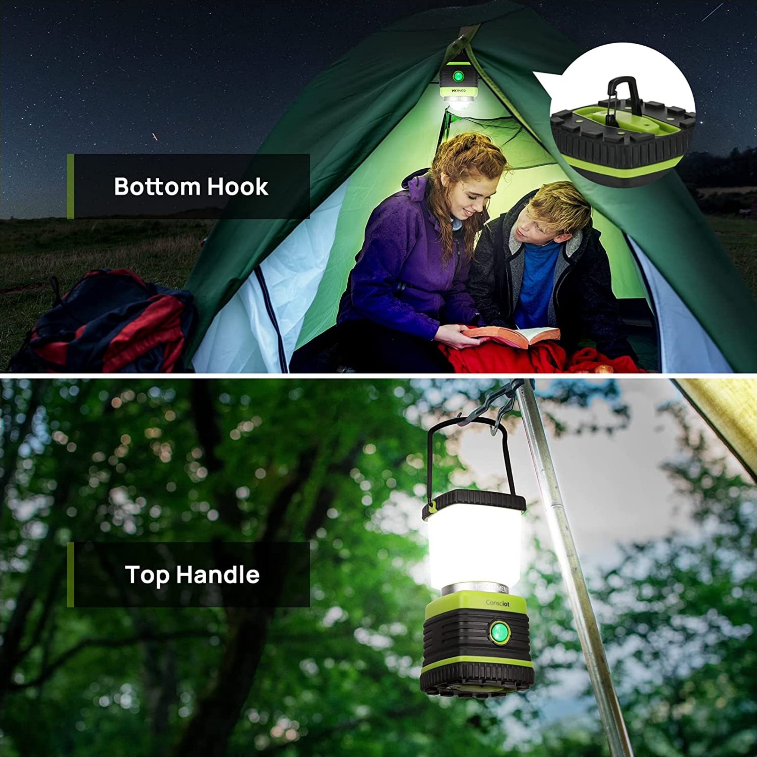 LED Camping Lantern, Battery Powered Camping Lights with 600lm