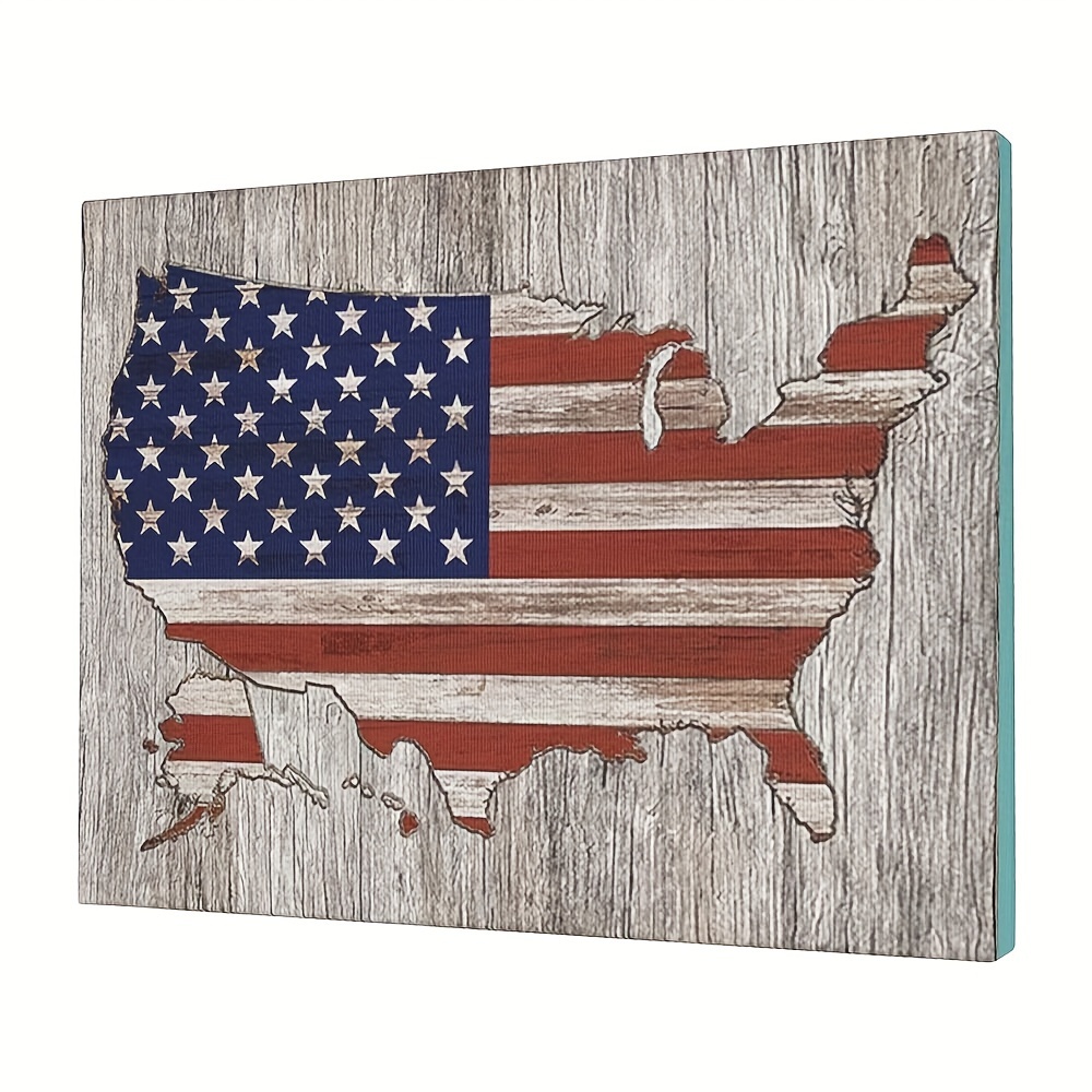 Carte des États-Unis en bois
