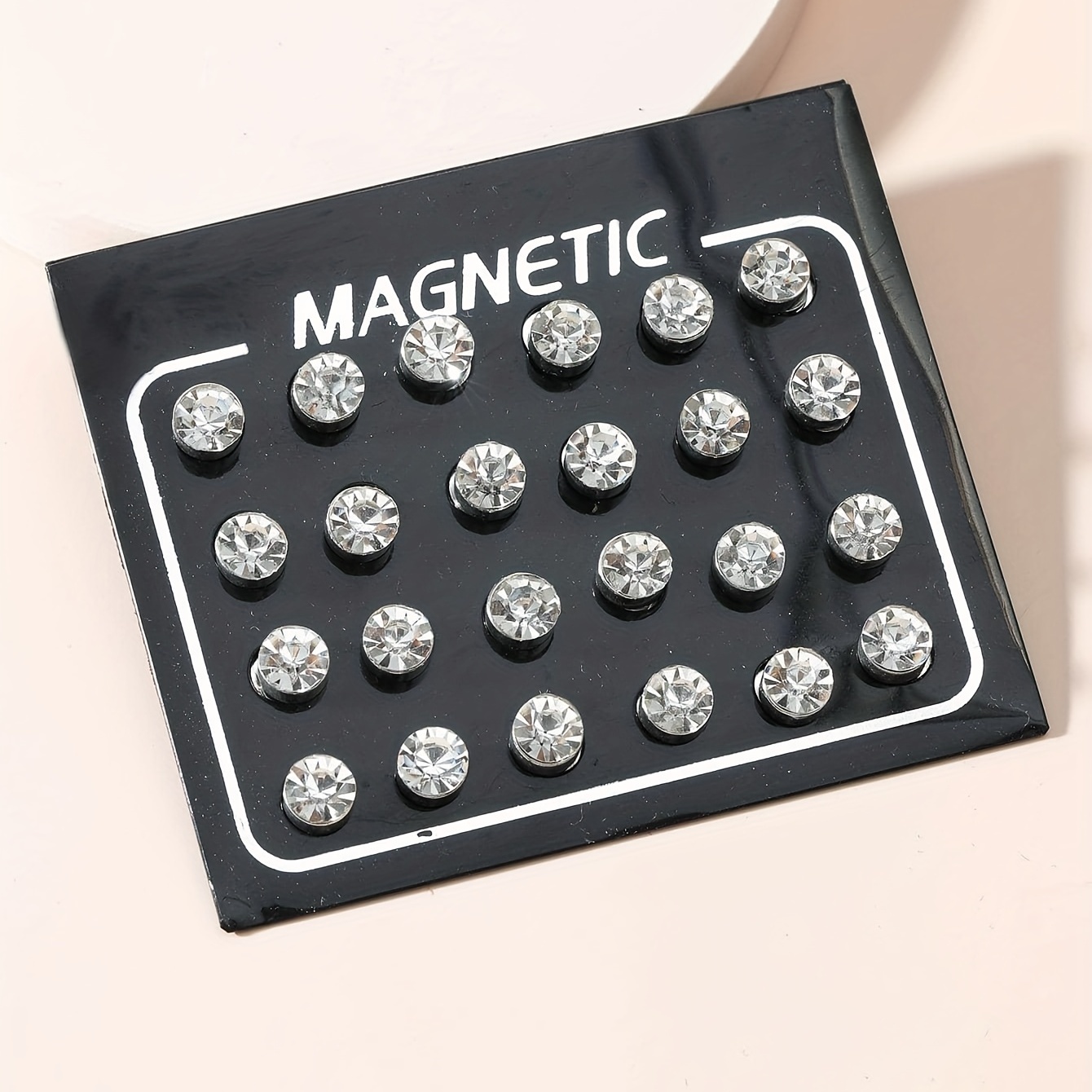 24pcs Multicolor Magnetic Rhinestone Stud Earrings Set