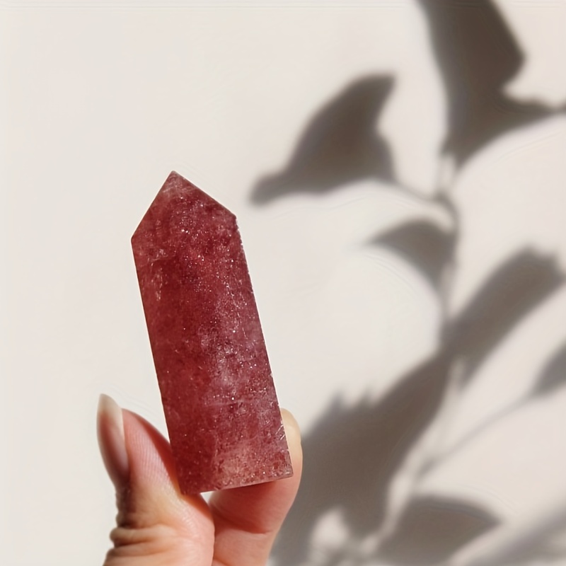 Strawberry Quartz Hexagonal Column Healing Crystal Wand