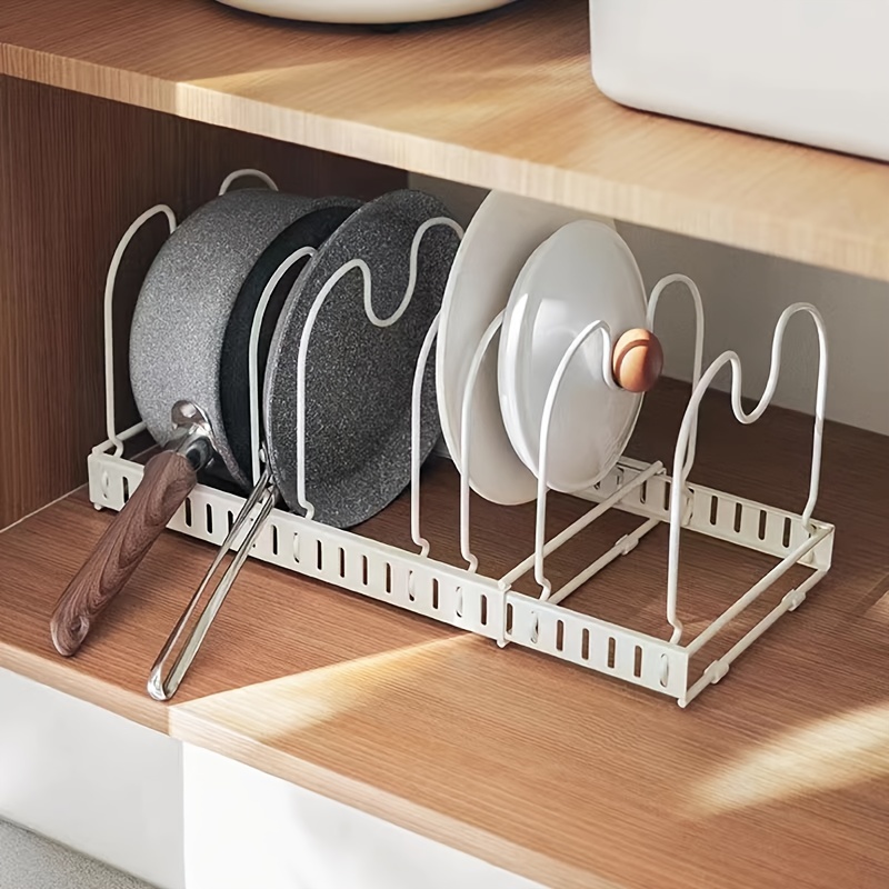 1pc Expandable Kitchen Rack with Iron Cutting Board Holder and Telescopic  Pot Lid Organizer - Perfect for Storing Pans and Pots, Dishes, and Cutting  Boards - Kitchen Accessory for Efficient Storage and