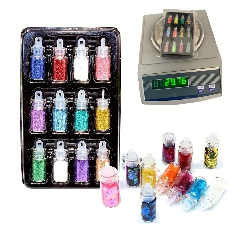 DIY Nail Art Charms Kit with Rhinestones, Sequins, and Glitter Powder