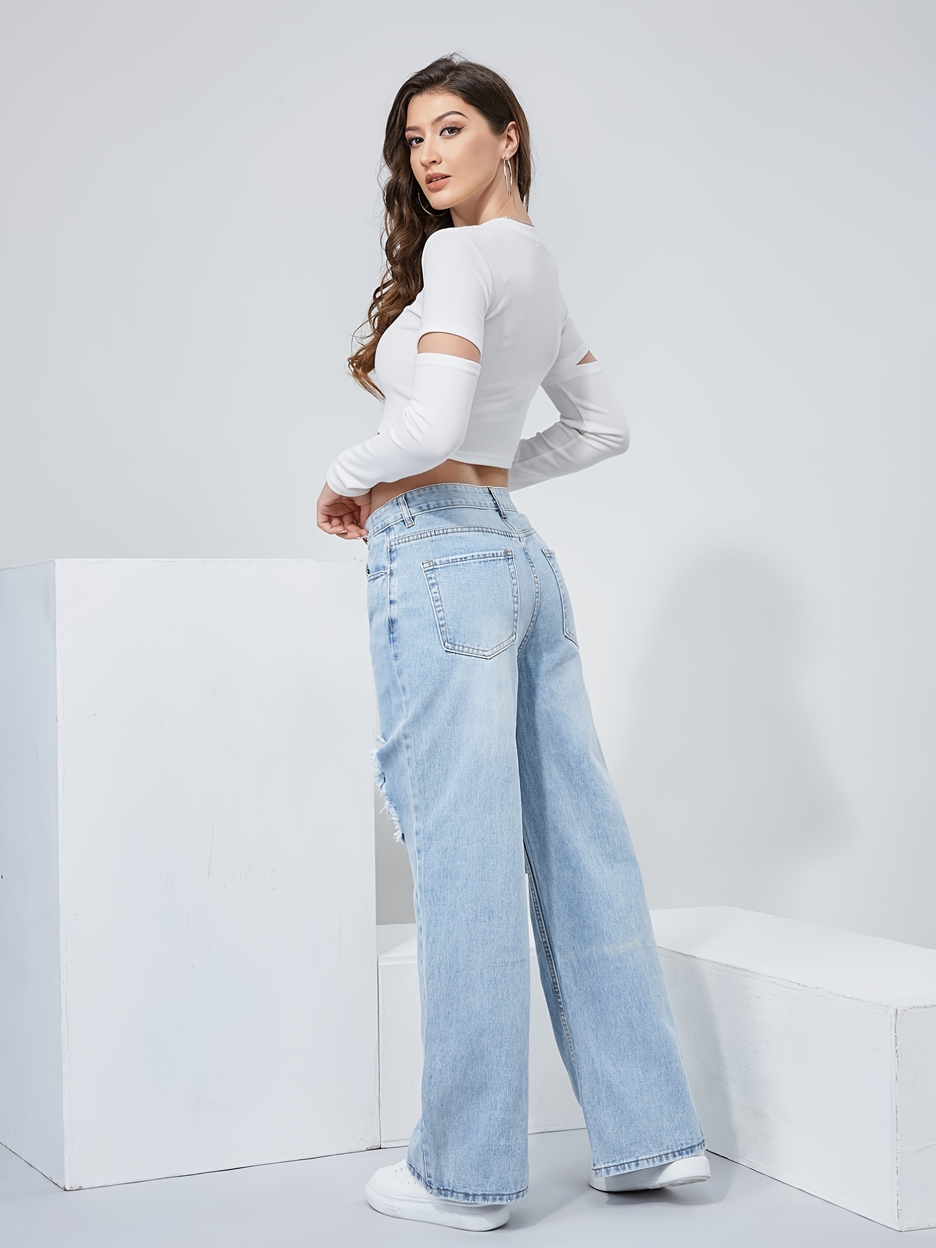 Pastel High Rise Straight Leg Jeans