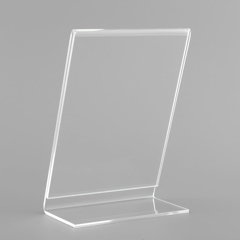 Dancing Acrylic Sign Holder 4 x 6 Horizontal Double-Sided Clear Plastic Desktop T Shape Table Top Display Stand Frame for Wedding Number Card