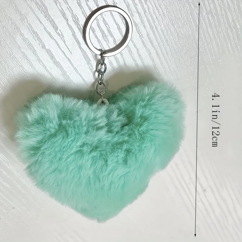 Plush Heart Keychain Cute Pom Pom Keychain Fluffy Hair Ball Keychain Car  Bag Backpack Charm Soft Keyring For Girls And Women - Temu Philippines