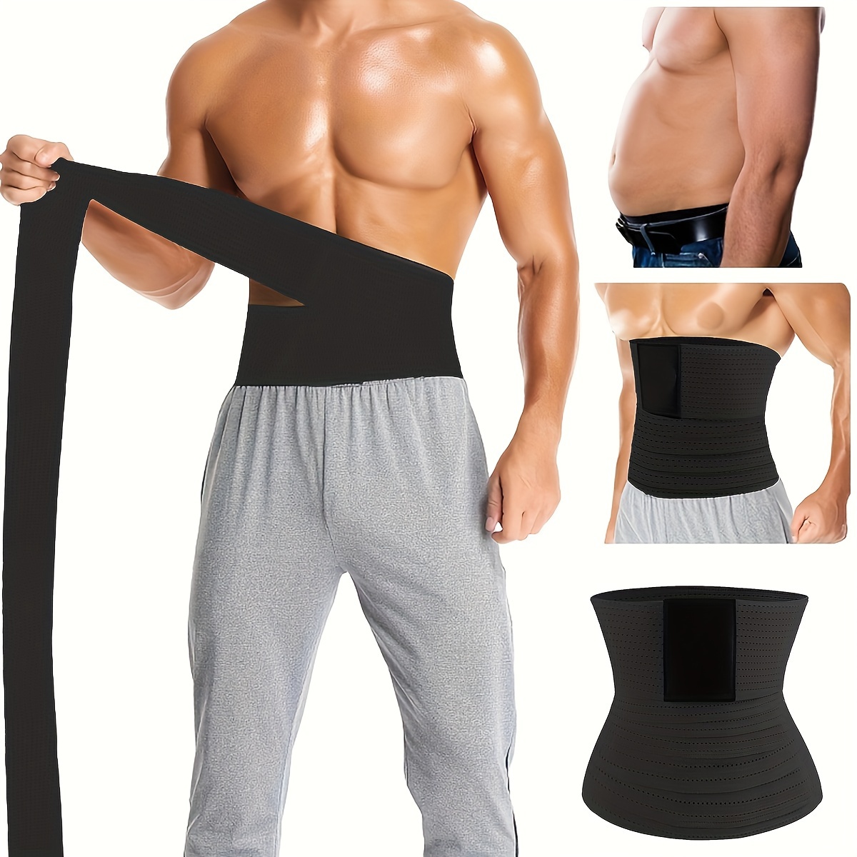 Men's Neoprene Back Support Waist Trainer Corset Slimming Body Shaper Sweat  Band, Body Shaper For Workout Fitness