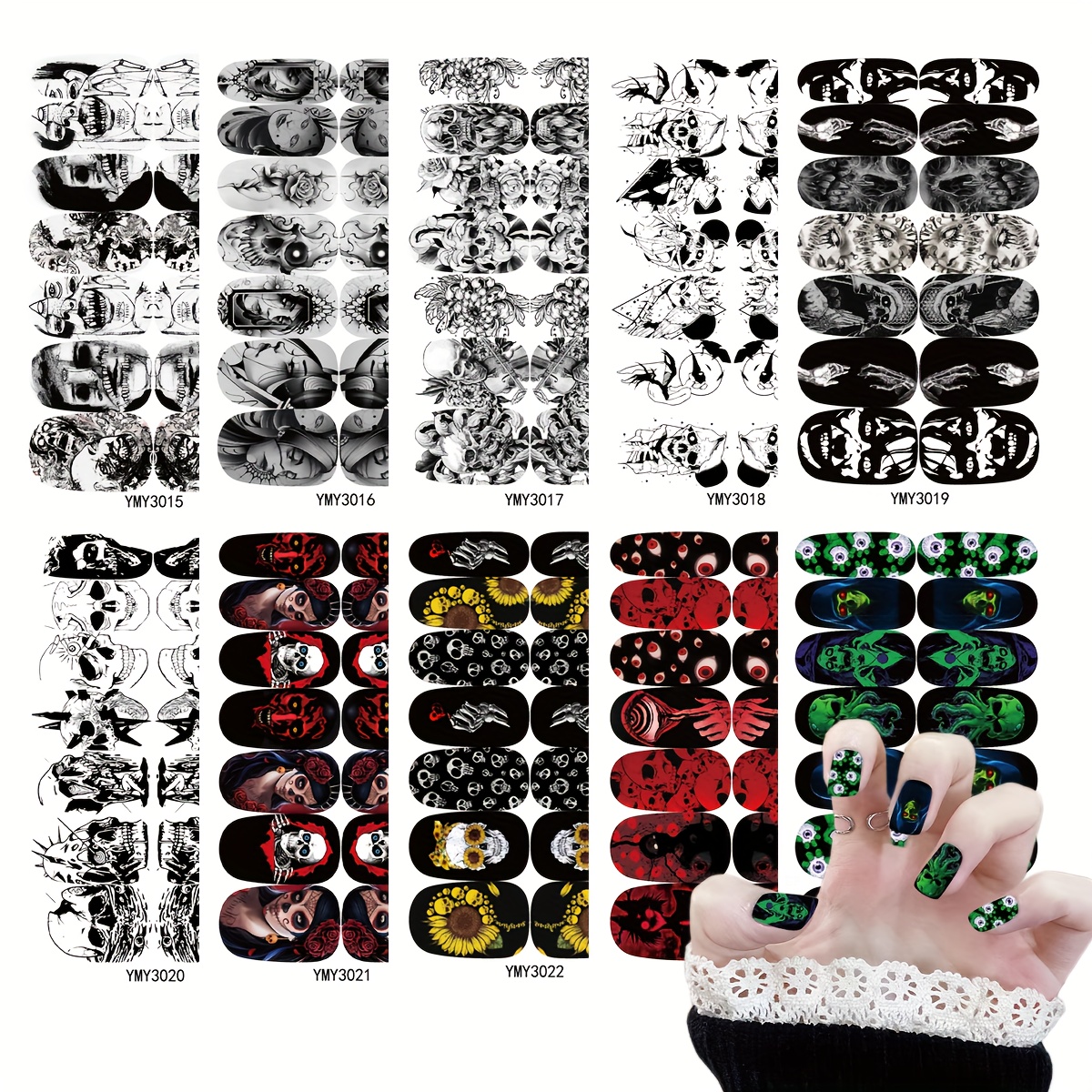 Halloween Nail Art Nail Foils 10 Sheets 