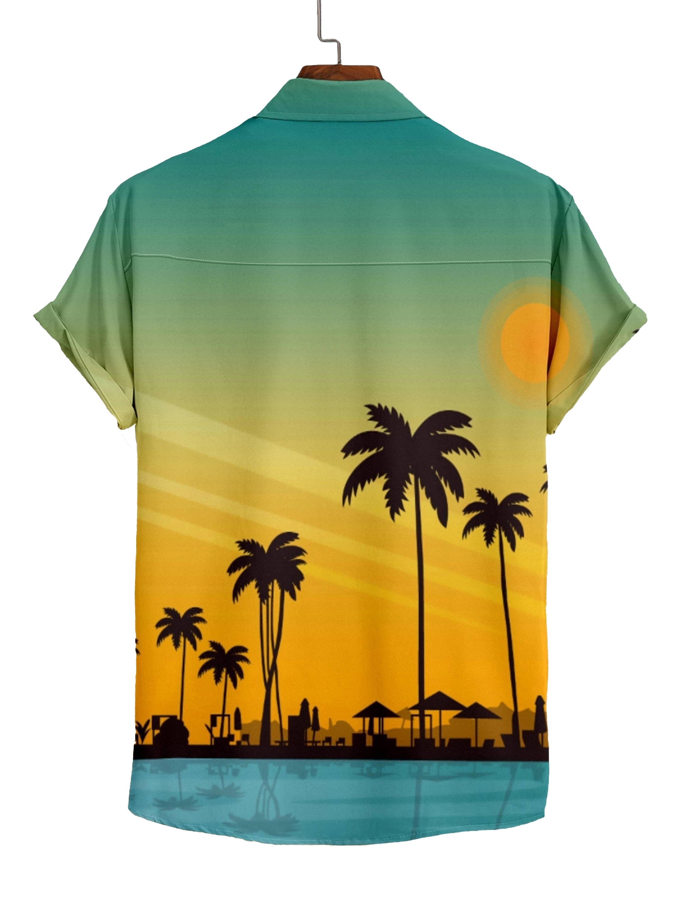 Custom Red black-yellow 3D Pattern Design Sun Beach Hawaii Palm Trees Authentic Baseball Jersey Women's Size:S