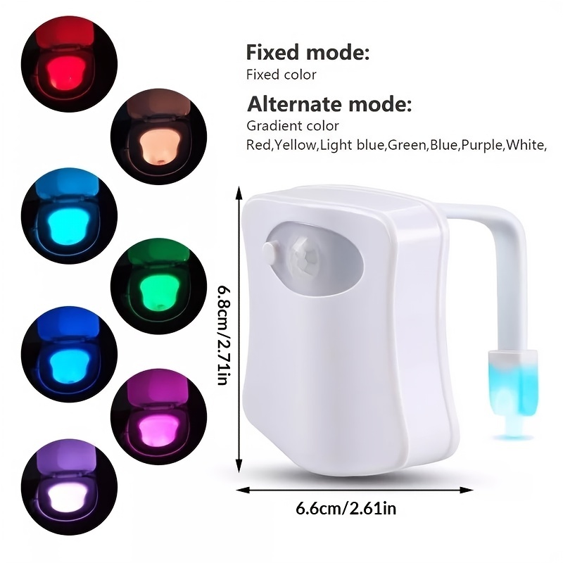1pc led toilet bowl light motion sensor activated color changing bathroom bowl light without batteries details 5