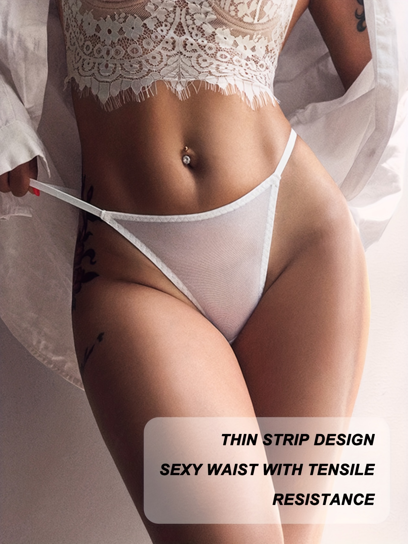 Women Sexy Girls Panties Jacquard Thin Mesh Desire Low Waist Adjustable  Thong Panties womens underwear