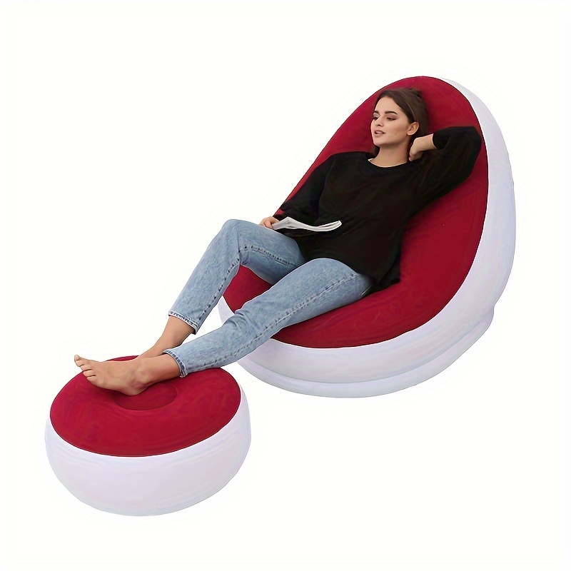 Inflatable Leisure Sofa Chair and Footstool Set for Camping and Travel
