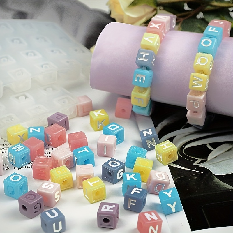 Letter Beaded Bracelet Silicone Mold Resin Beads Molds With - Temu