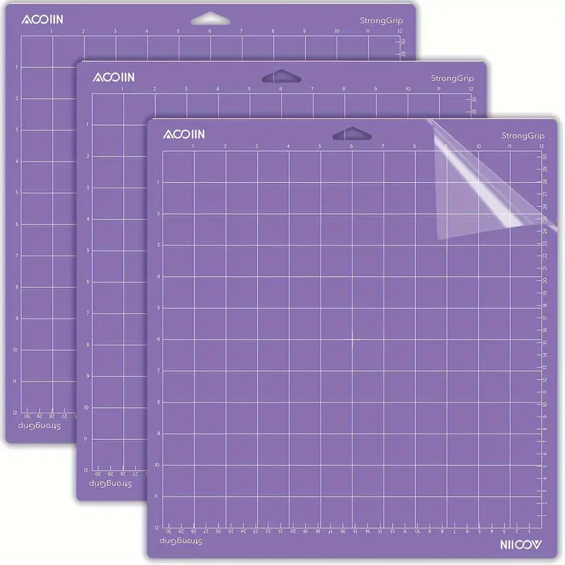 AOOIIN 12 x 12 inch StrongGrip Cutting Mat for Cricut Explore One/Air/Air 2/Maker Adhesive Non-Slip Cut Mats Replacement Accessories for Cricut, 3