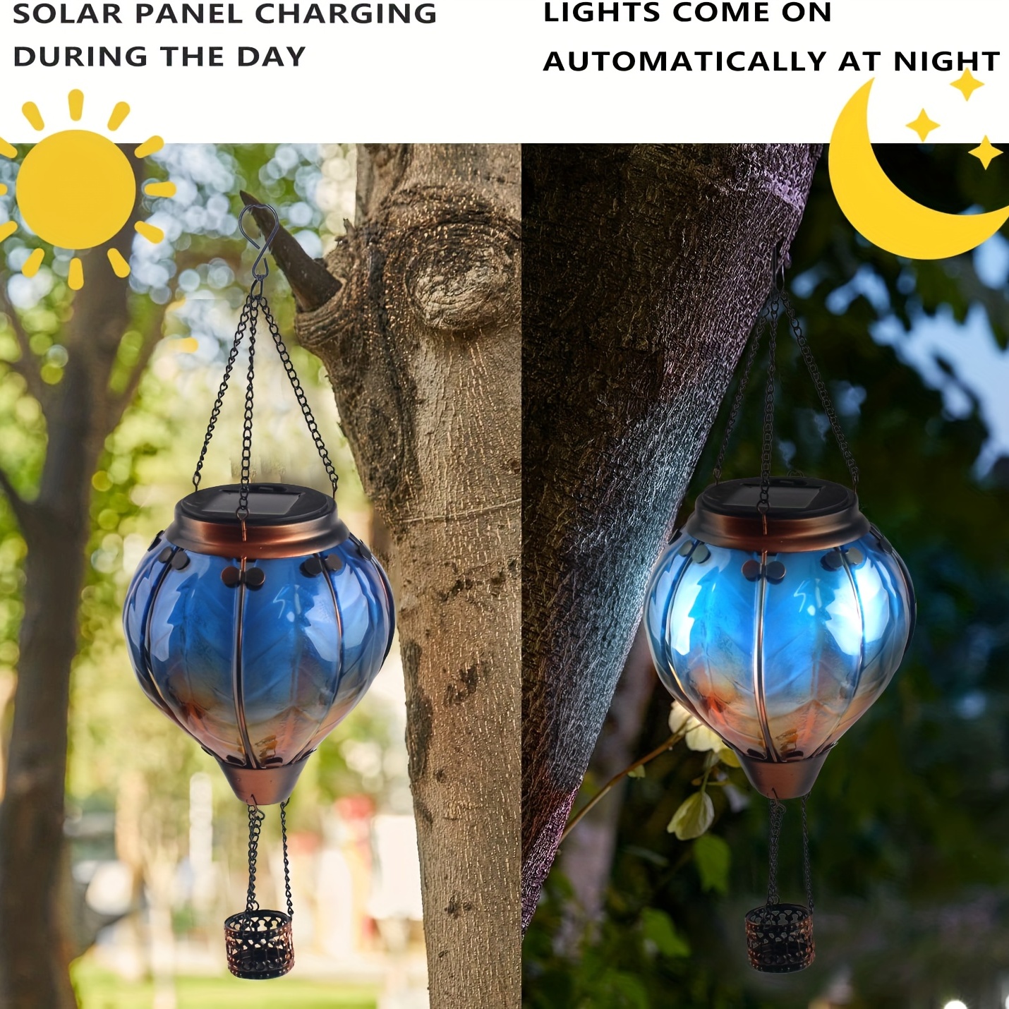 Solar Gradient Heat Balloon Hanging Light Outdoor Garden - Temu