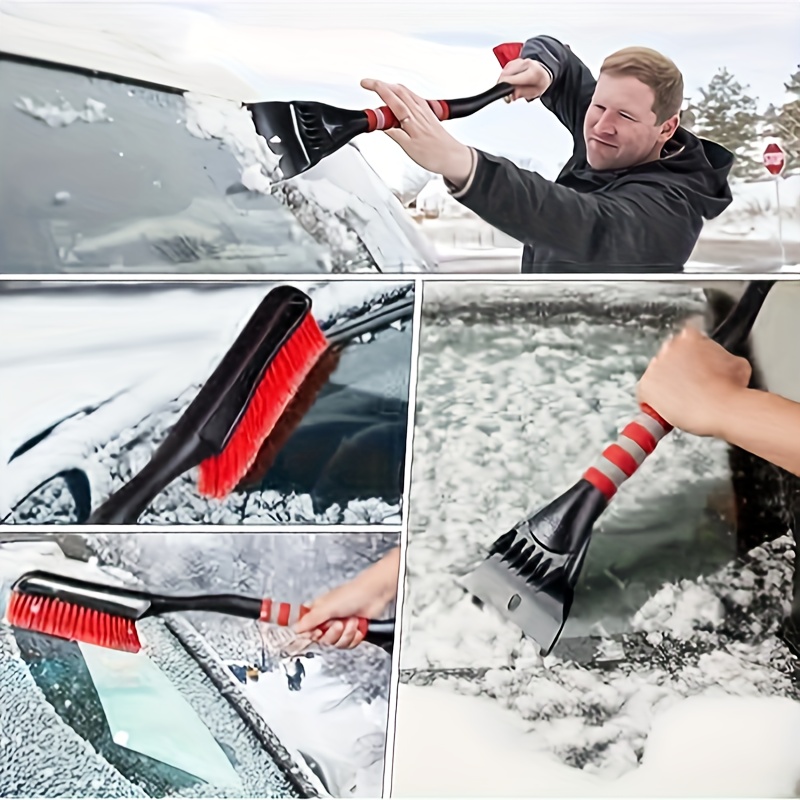 SEAAES Auto Eiskratzer, Auto Schneebürste ausziehbarer Schneekratzer und  Bürste mit Schaumstoffgriff für Windschutzscheibe, Fenster, SUV, LKW