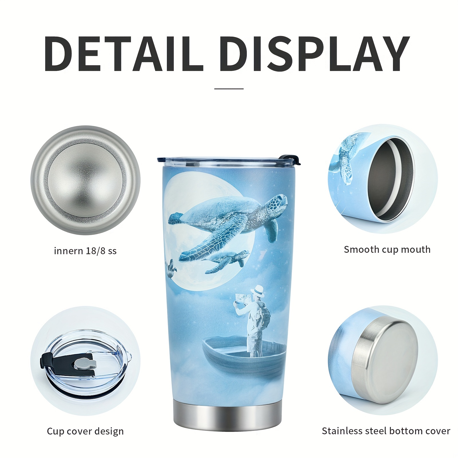 Stainless Steel Tumbler With Lid - Double Wall Insulated Travel Coffee Mug  For Coffee, Tea, And Water - Yin Yang Wolf Design - Keep Your Drinks Hot Or  Cold All Day Long - Temu