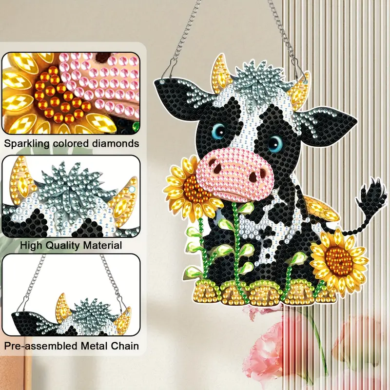 Diamond Painting Kits Hanging Pendant cow Diamond Art - Temu