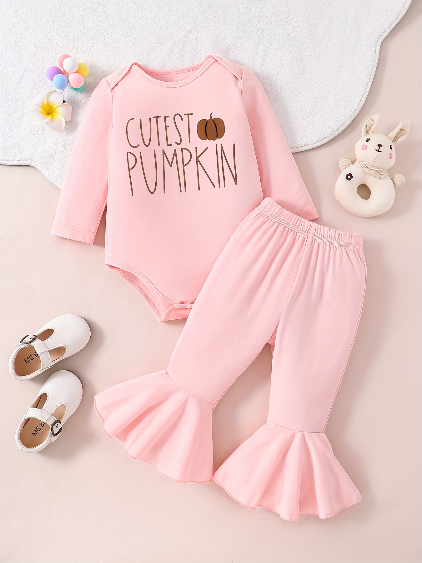 0-18 Months Infant Baby Girls Halloween Romper Pumpkin Bat Print Long Sleeve Sweatshirt Jumpsuit For Fall main image 0