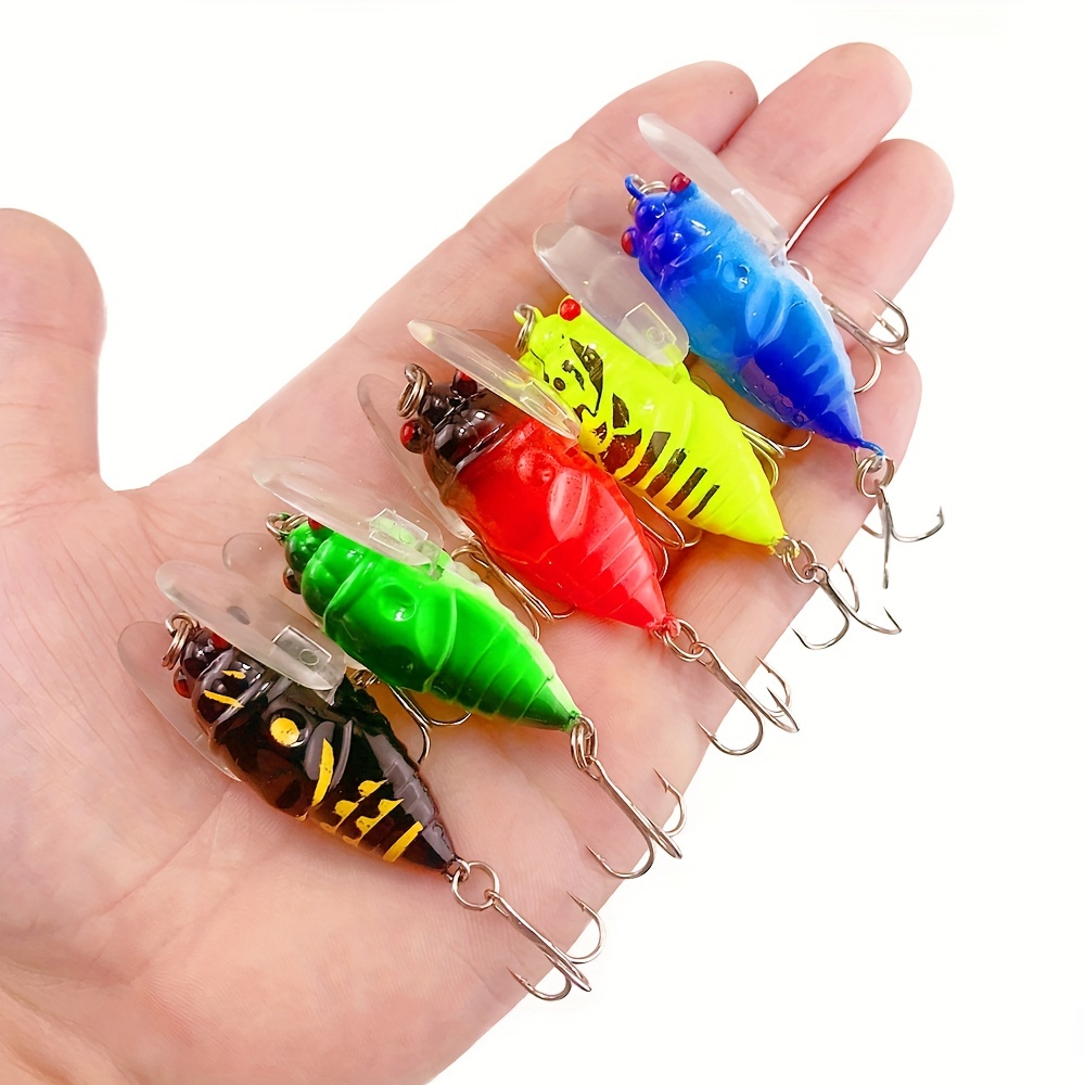 TAKEDO RL15 7cm 13g 6# Hook Design Topwater Trout Fishing Lure Hard Plastic  Popper Sea Bass Insect Bait Cicada Fishing Lure