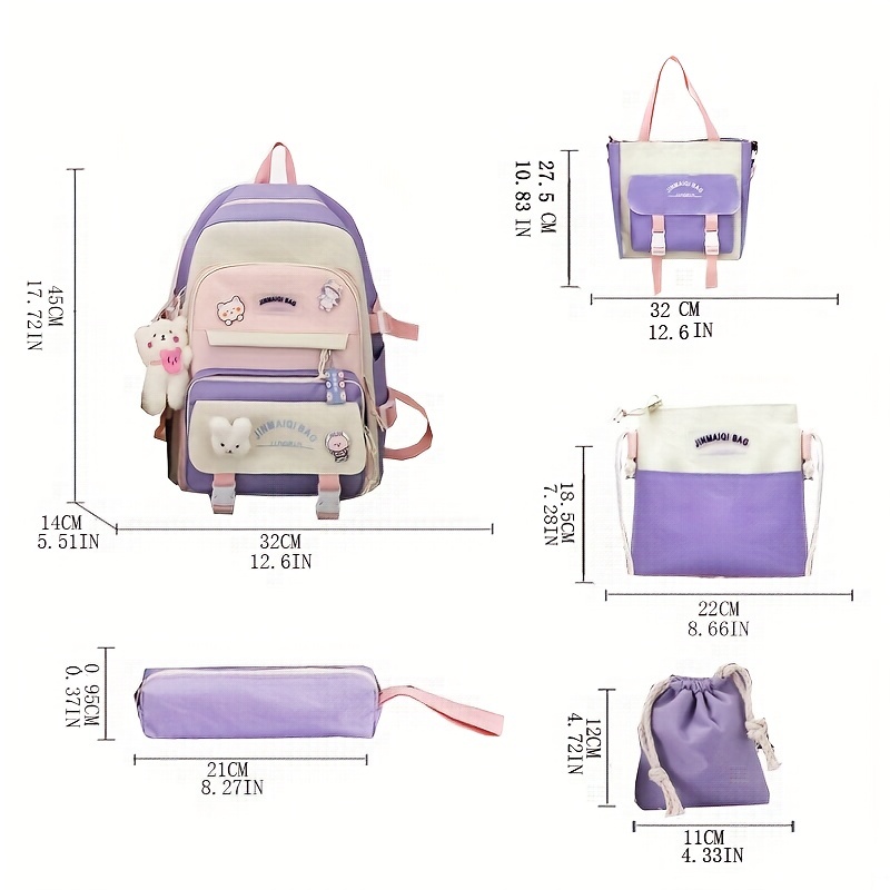 3pca Star Pattern Backpack, Kawaii Preppy School Bag With Crossbody Bag &  Pencil Case - Temu Austria