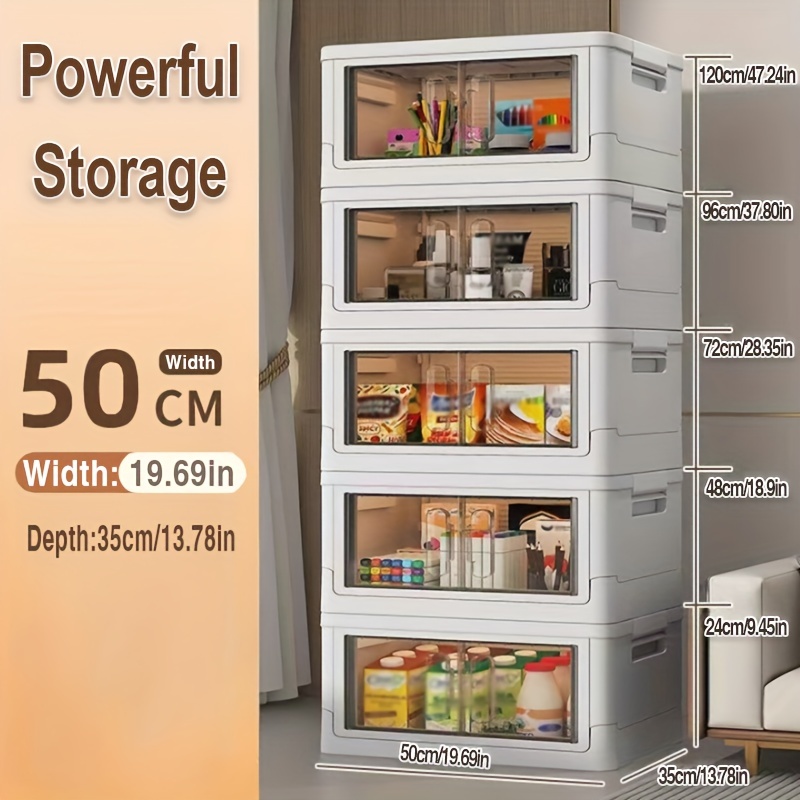 Multi-Section Mobile Cabinet with 15 Scoop Front Storage Bins