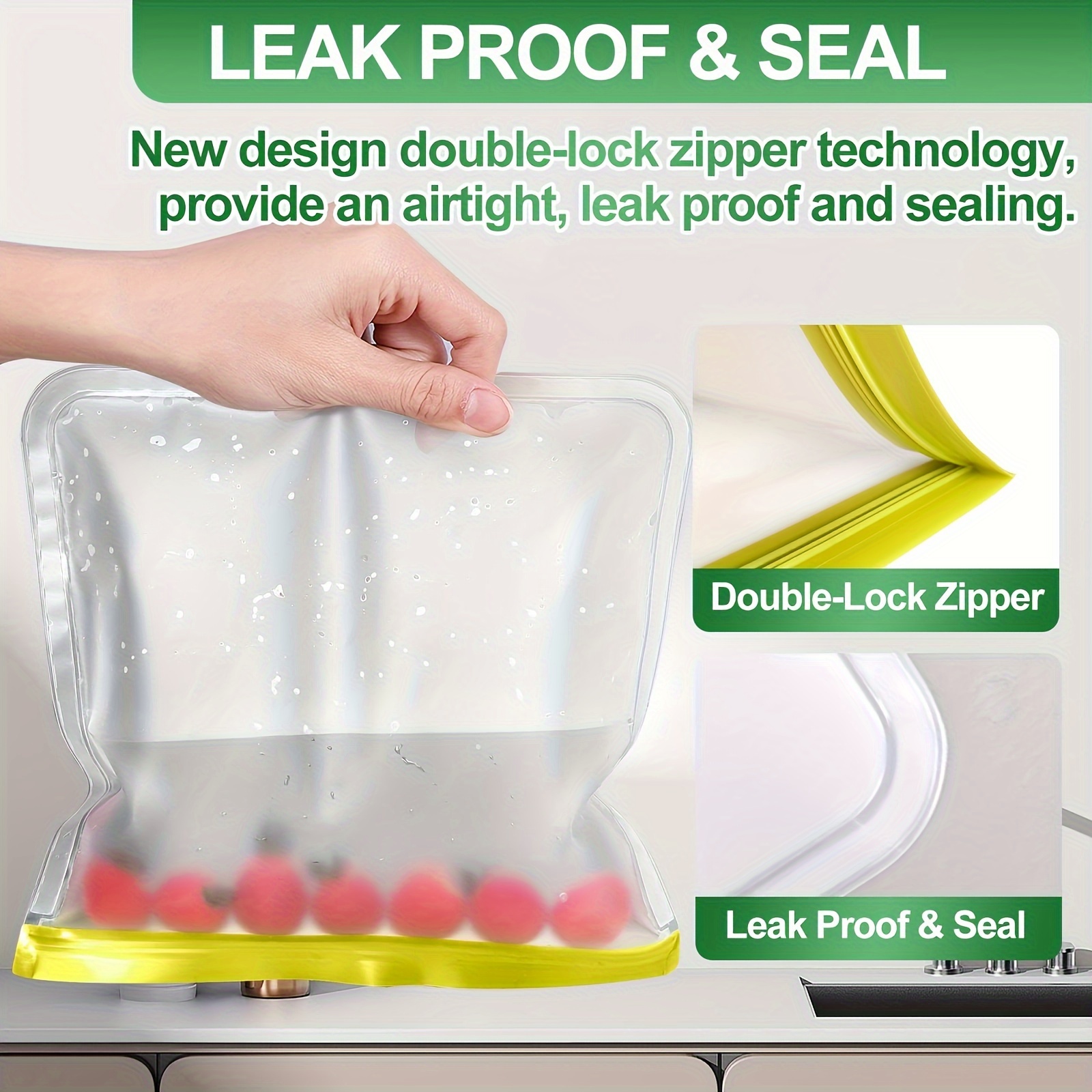 Reusable Bpa Free Gallon Freezer Bags Super Thickened Leak - Temu