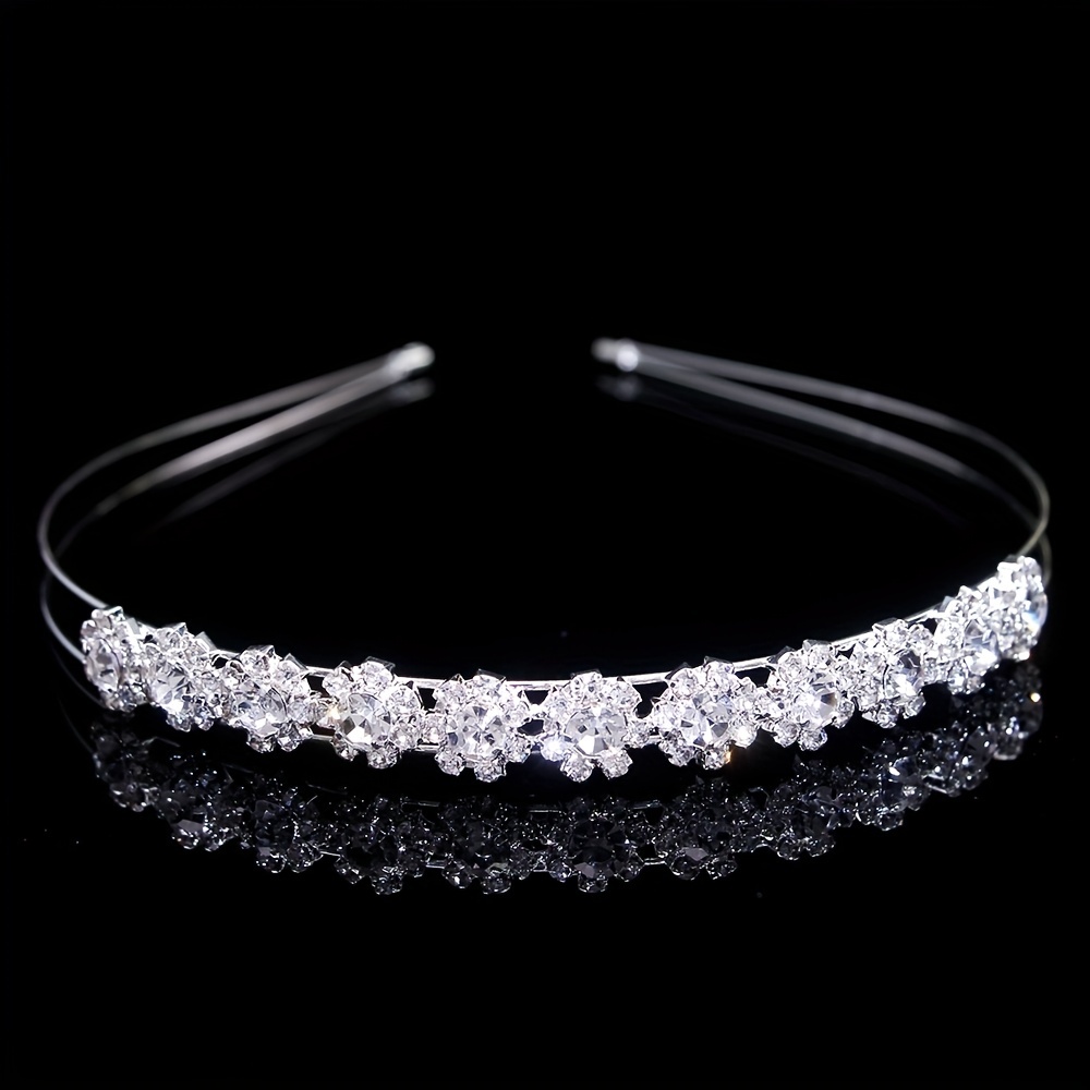 

Rhinestone Headband Exquisite Queen Crown Tiara Head Jewelry Bridal Wedding Hair Accessories