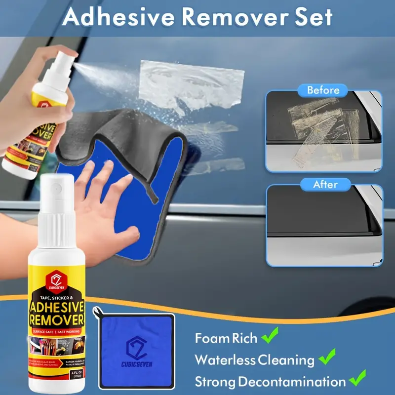 Cubicseven Car Adhesive Remover Quick Sticky Residue Cleaner - Temu