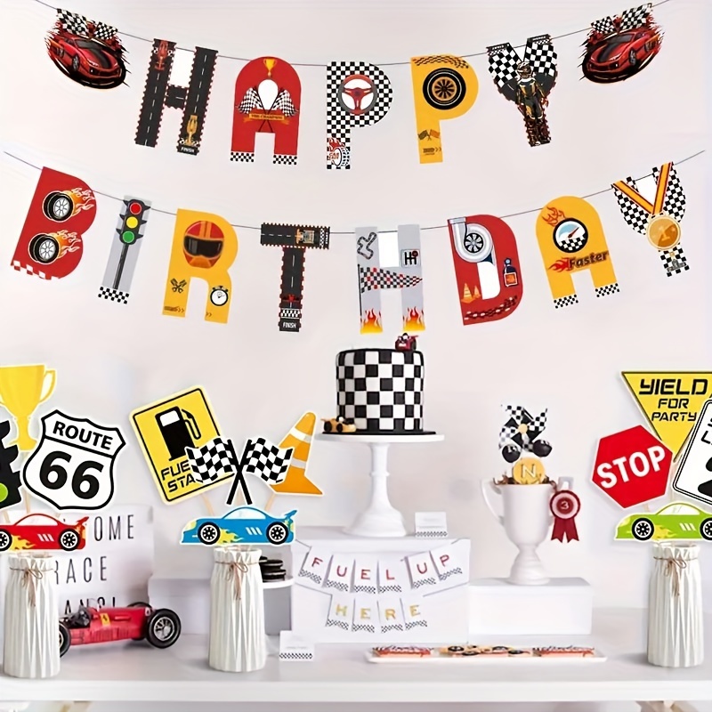 Children's Birthday Party Decoration Letter Pull Flag Car - Temu