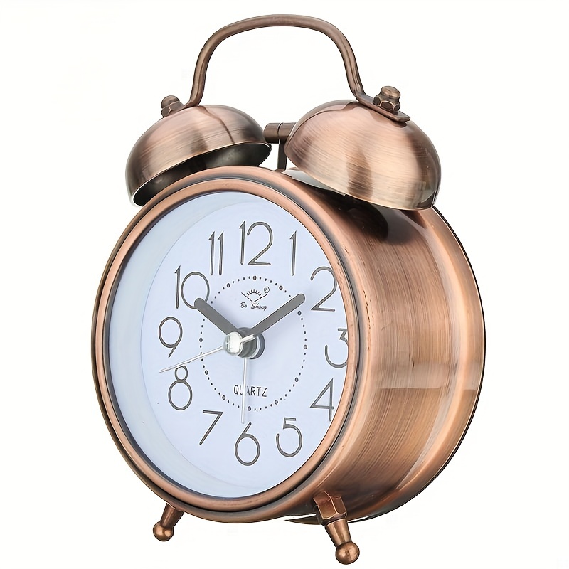 Reloj despertador de doble campana con luz nocturna, reloj