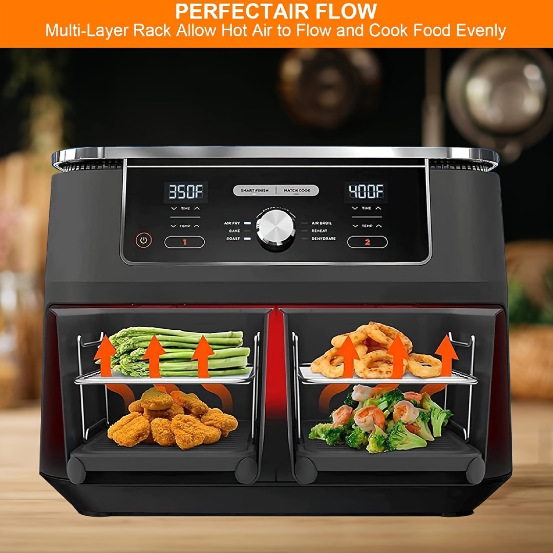 Air Fryer Rack Compatible With Ninja Foodi Dual Air Fryer - Temu