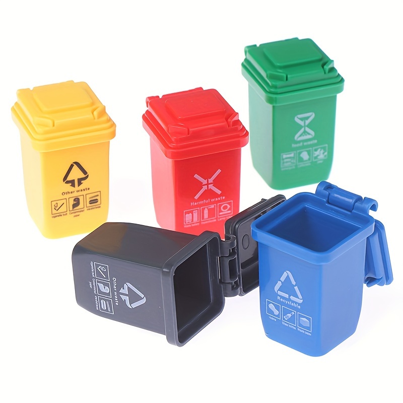 5pcs 1 12 Dollhouse Mini Sorting Trash Can Miniature Model Toy