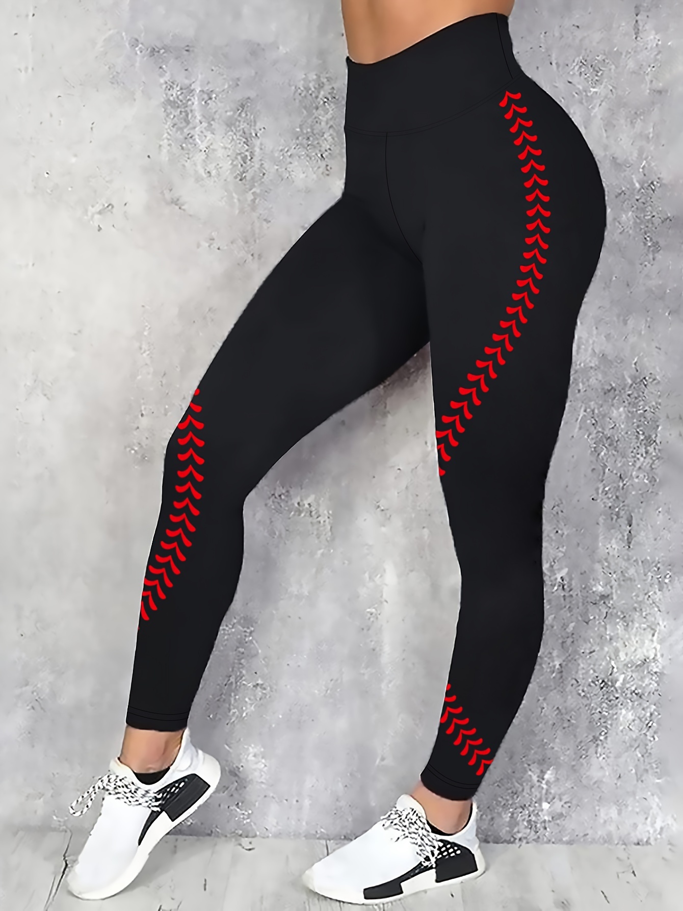 baseball Letter Print Yoga Sports Pants High Waist - Temu