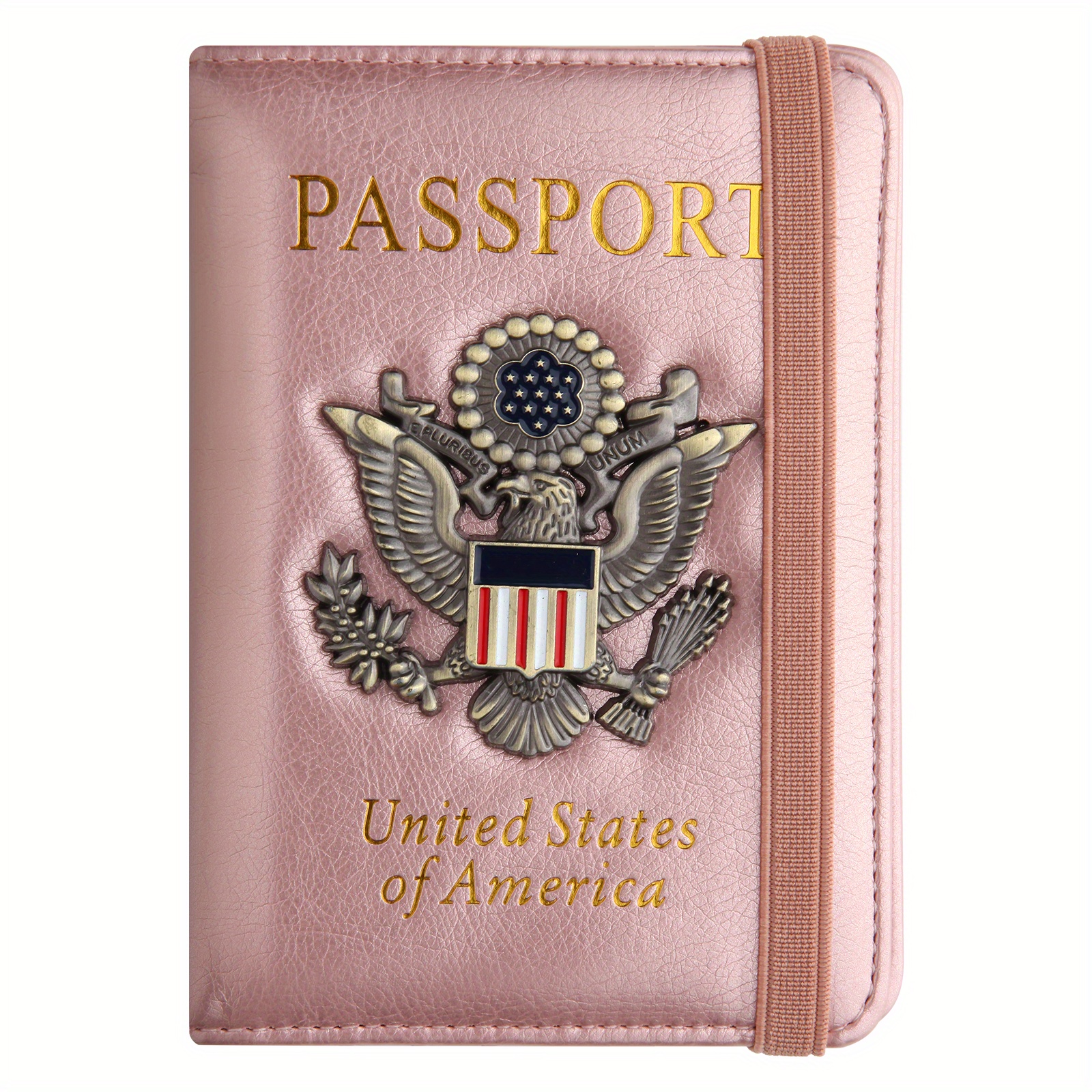 Wallet 2 Pink Real Leather USA Passport Cover Id