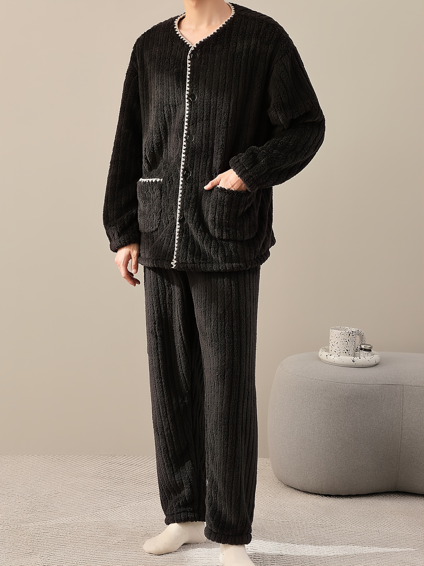 Men's Velvet Logo Long Pajama Set - Men's Loungewear & Pajamas