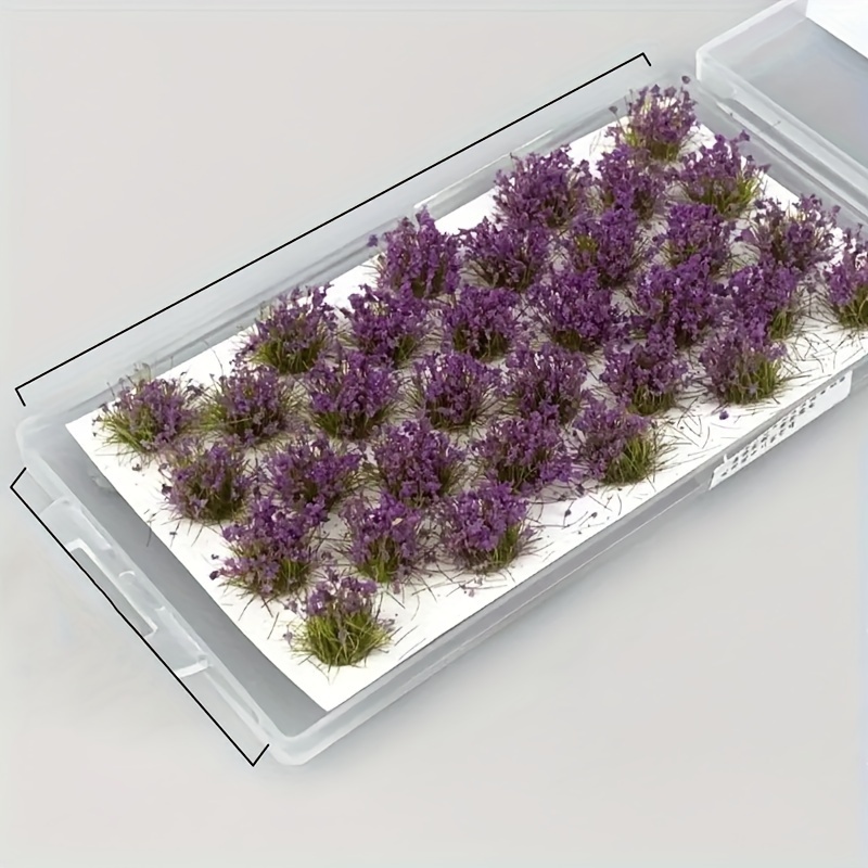 Reunion-ready Artificial Lavender Flower Clusters - Plastic Static Architecture Model Miniature Grass For Diy Scenery , No Battery Required