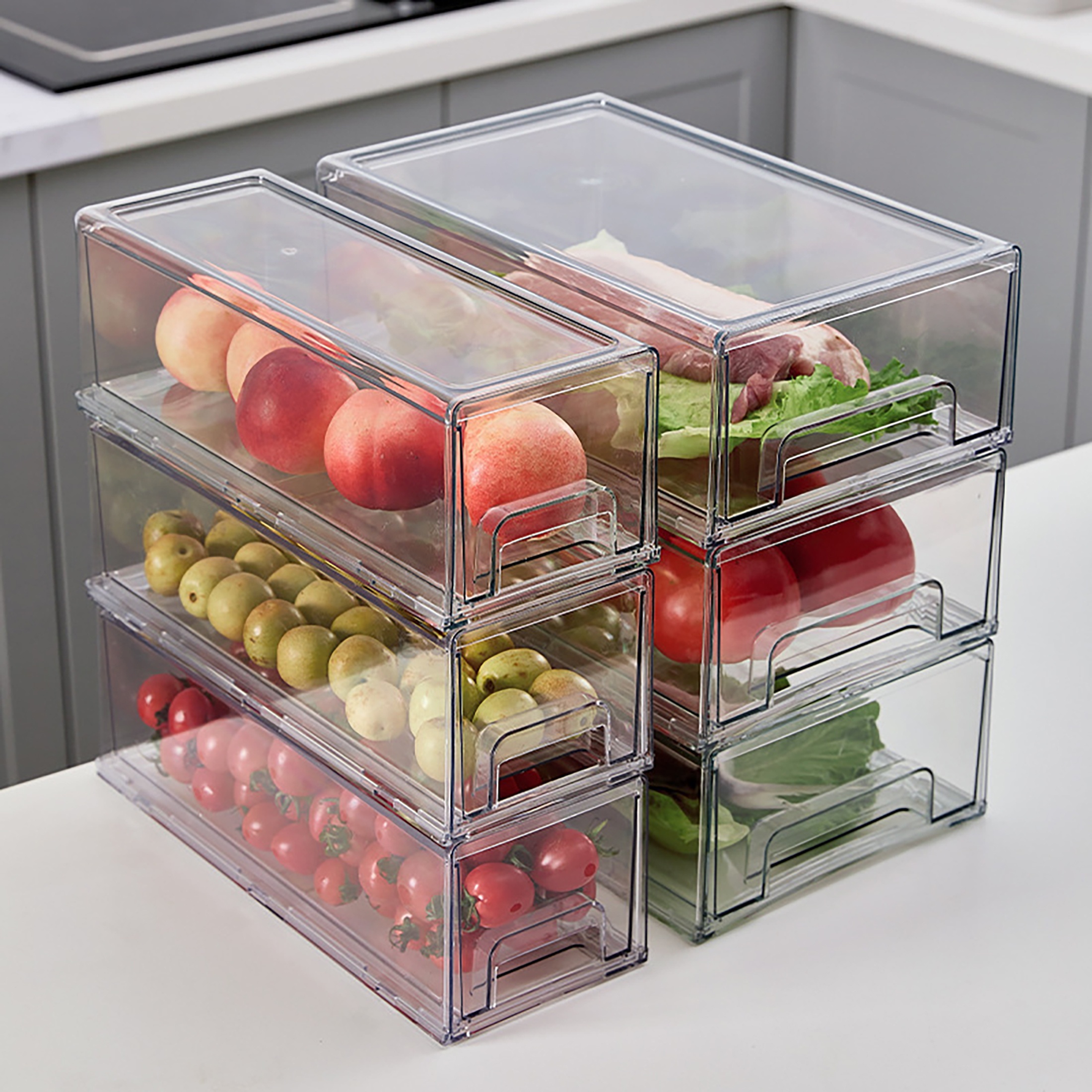 Pet Transparent Divided Storage Box Clear Kitchen Pantry - Temu