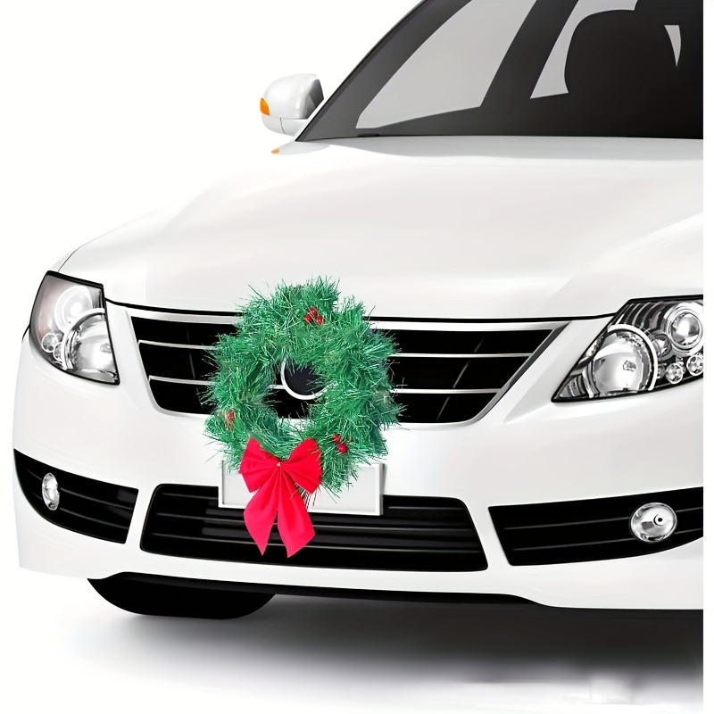 Fdit Bois de renne de voiture Kit de décoration de Noël pour voiture, Kit  de décoration de Noël pour voiture deco artificielle