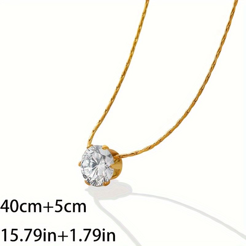 Necklaces for Women Pendant Fashion Zircon Pendant Six Claws Round