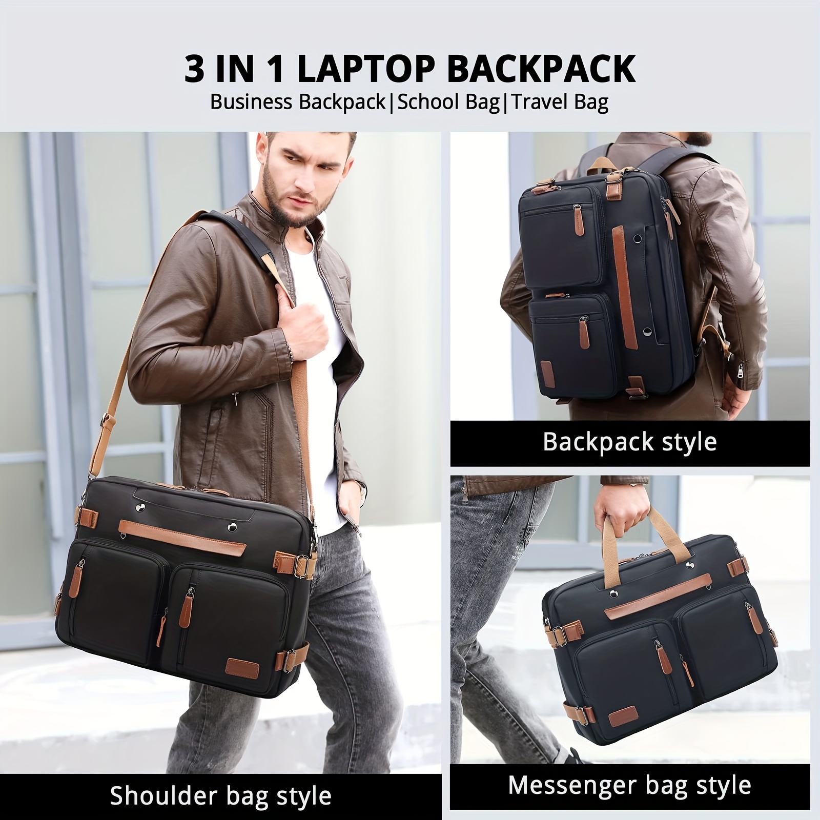 Convertible backpack into shoulder bag
