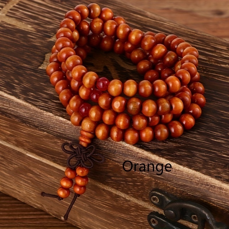 1 Pc Wood Bracelet 108 Mala Bead Bracelets for Women Men 8mm Wood