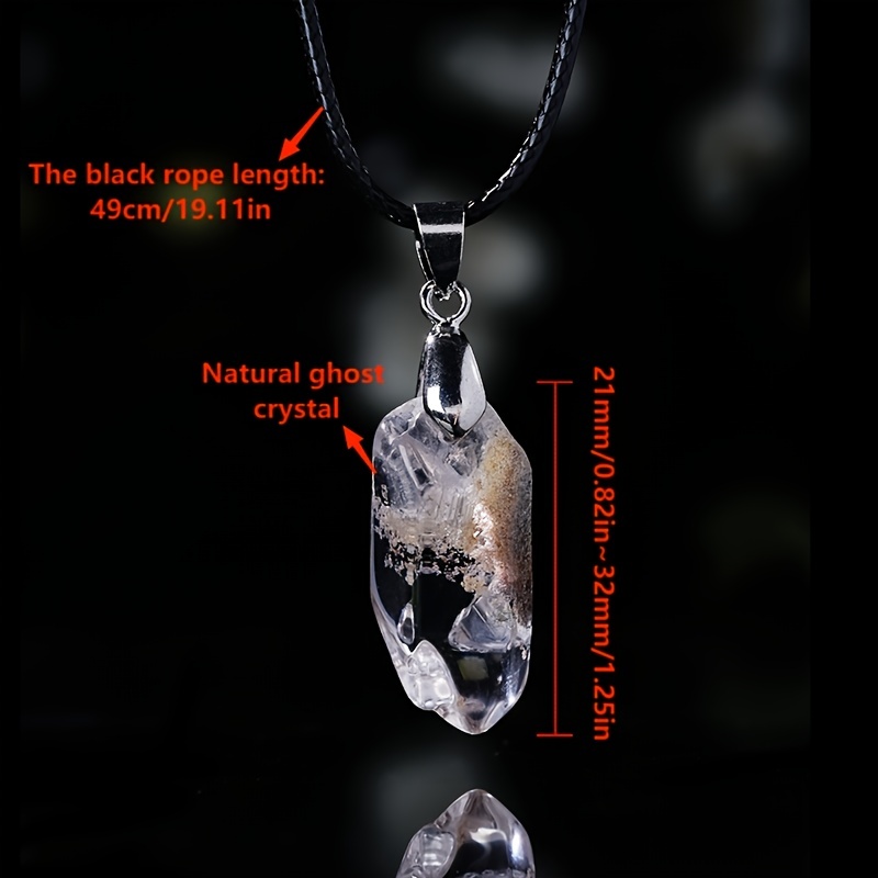 1pc Copper Irregular White Crystal Natural Stone Necklace, Fashion Crystal  Pendant Necklace For Men