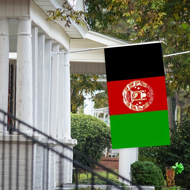 1pc, 3-lagige Afghanistan-Flagge (91,44x152,4 Cm), Schwer Belastbar Mit 2  Messingösen Für Den Außenbereich, Langlebig