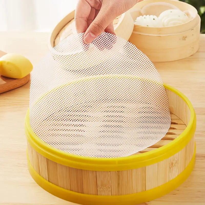 Reusable Non stick Silicone Steamer Liner With Bamboo Mesh - Temu