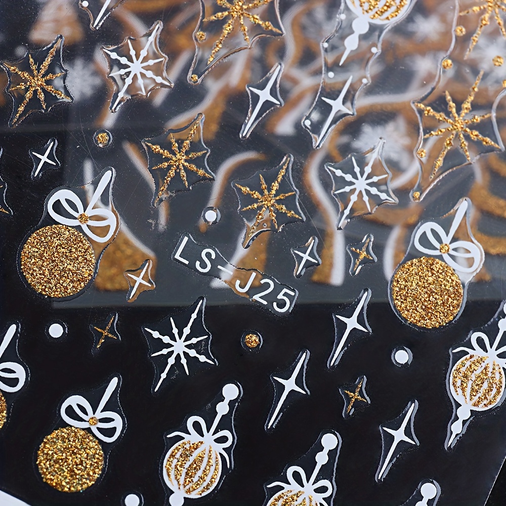 Dazzles Stickers - Gold 3D Christmas Ornaments