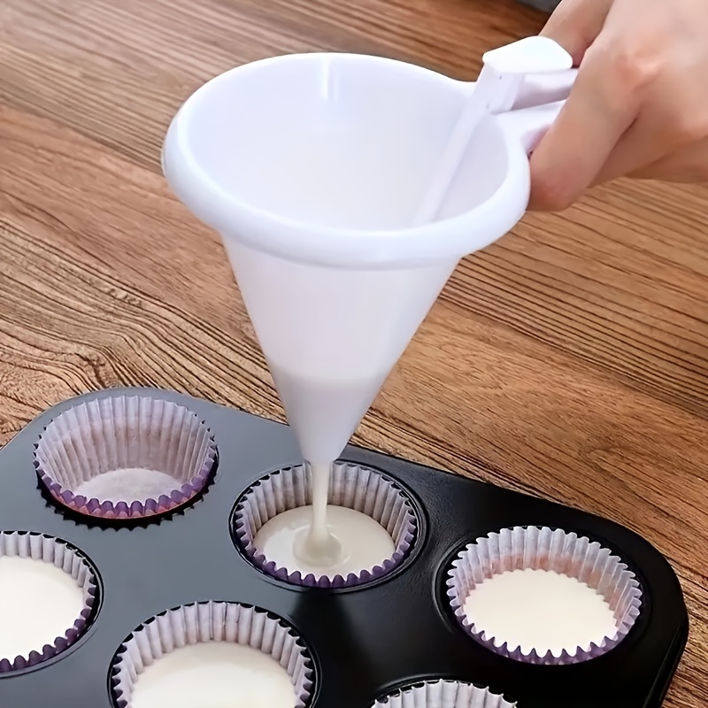 1pc Cupcake Batter Separator And Dispenser - Handheld Funnel Measuring Cup  Tool For Mess-Free Baking