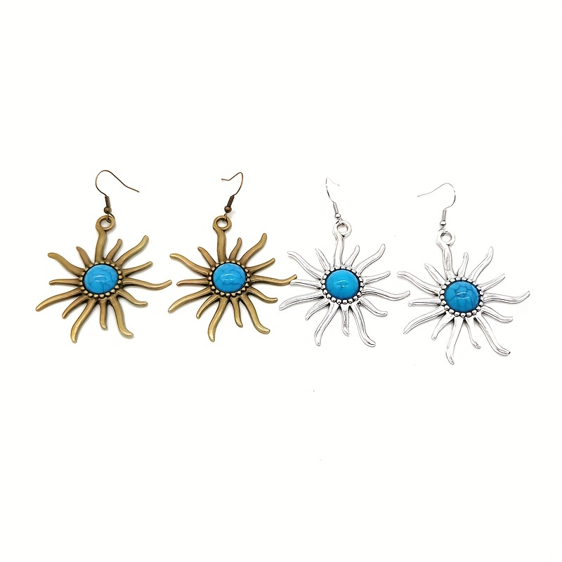 Retro Sun Earrings Sunburst Boho Style Earrings For Women Jewelry