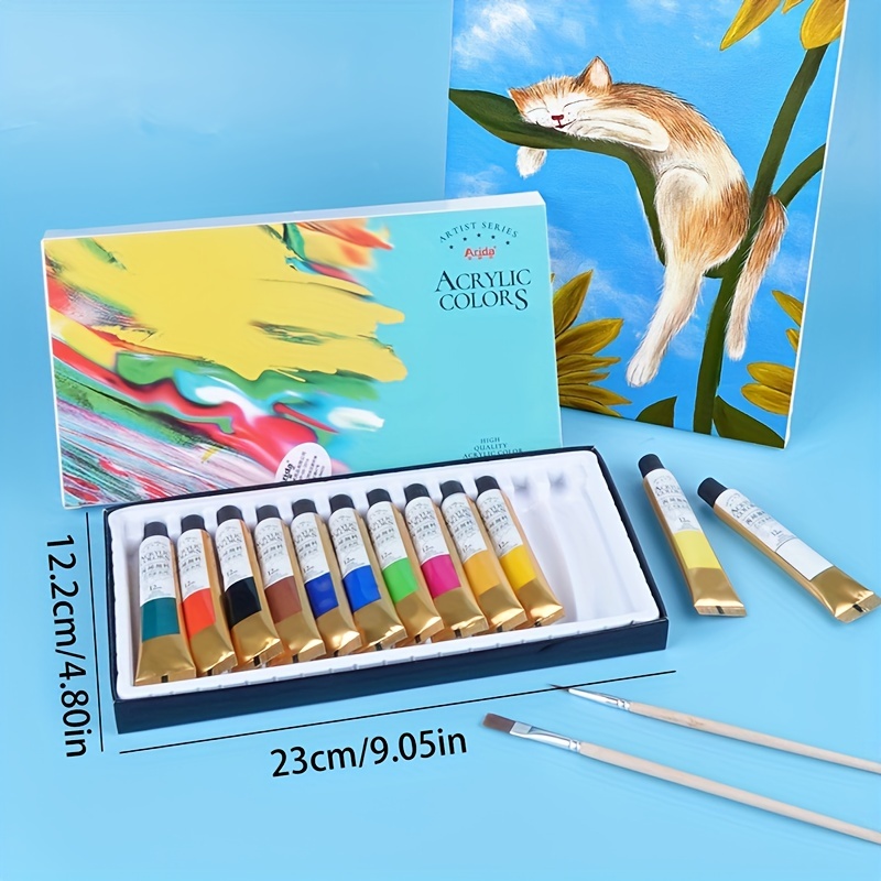 Professional Acrylic Paint Set 12/24 Colors For Artists - Temu